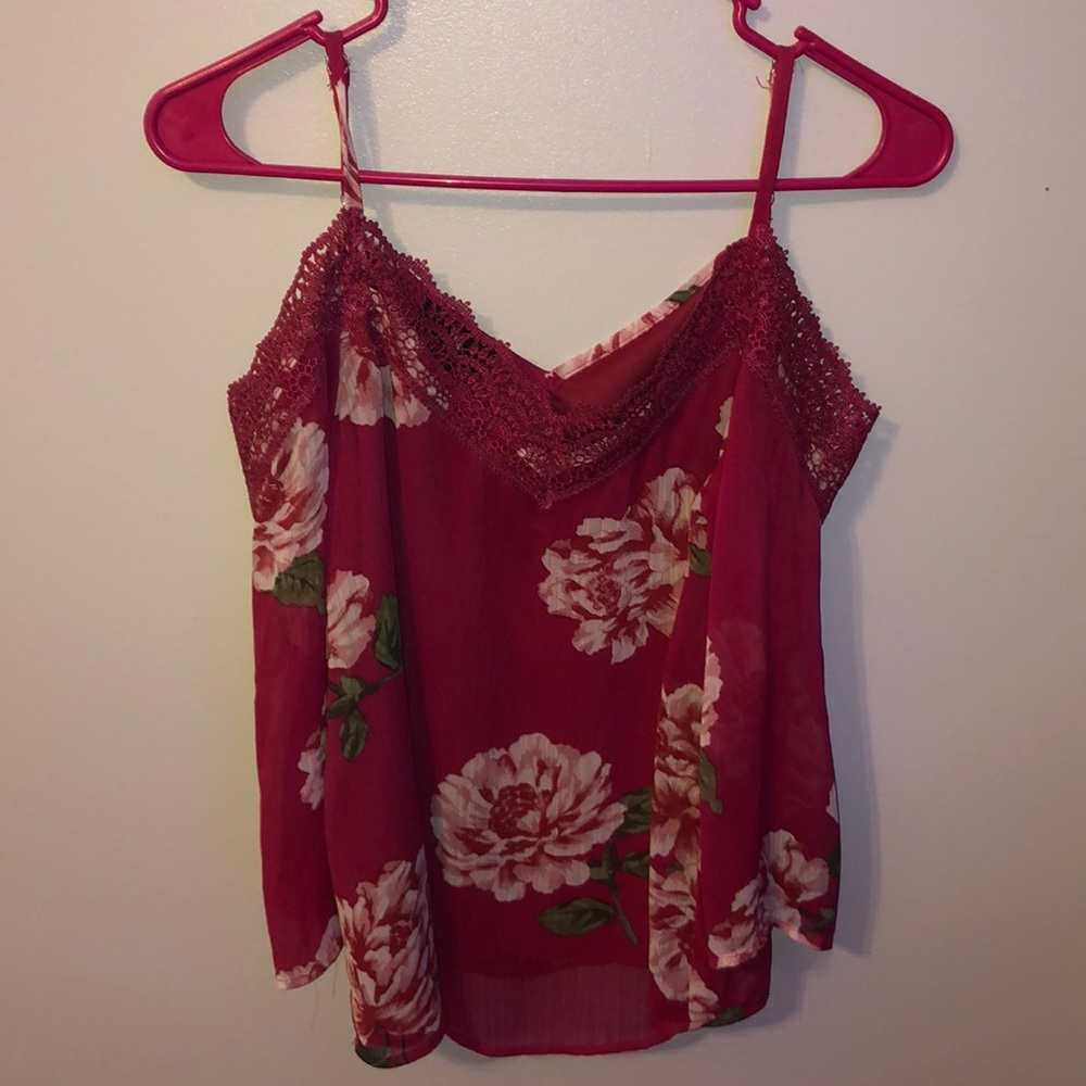 flowery off the shoulder tanktop